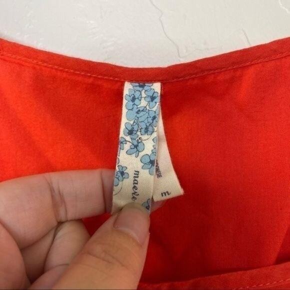 Maeve Anthropologie Oratory Lace Trim Bib Dress Medium - Picture 4 of 9